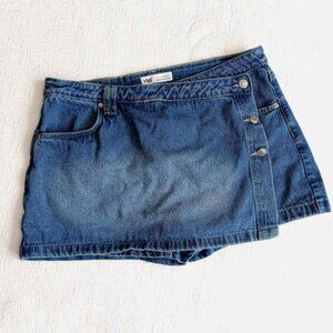 Vintage YMI Denim Skort, 90s Y2K, High Rise, Mini Skirt, Size 13 / 31 Waist